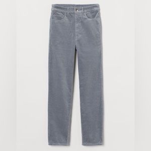 H&M Light Grey Ribbed Corduroy Pants